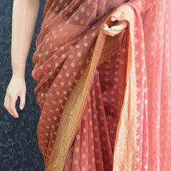 Khaddi Georgette Pure Banarasi Saree