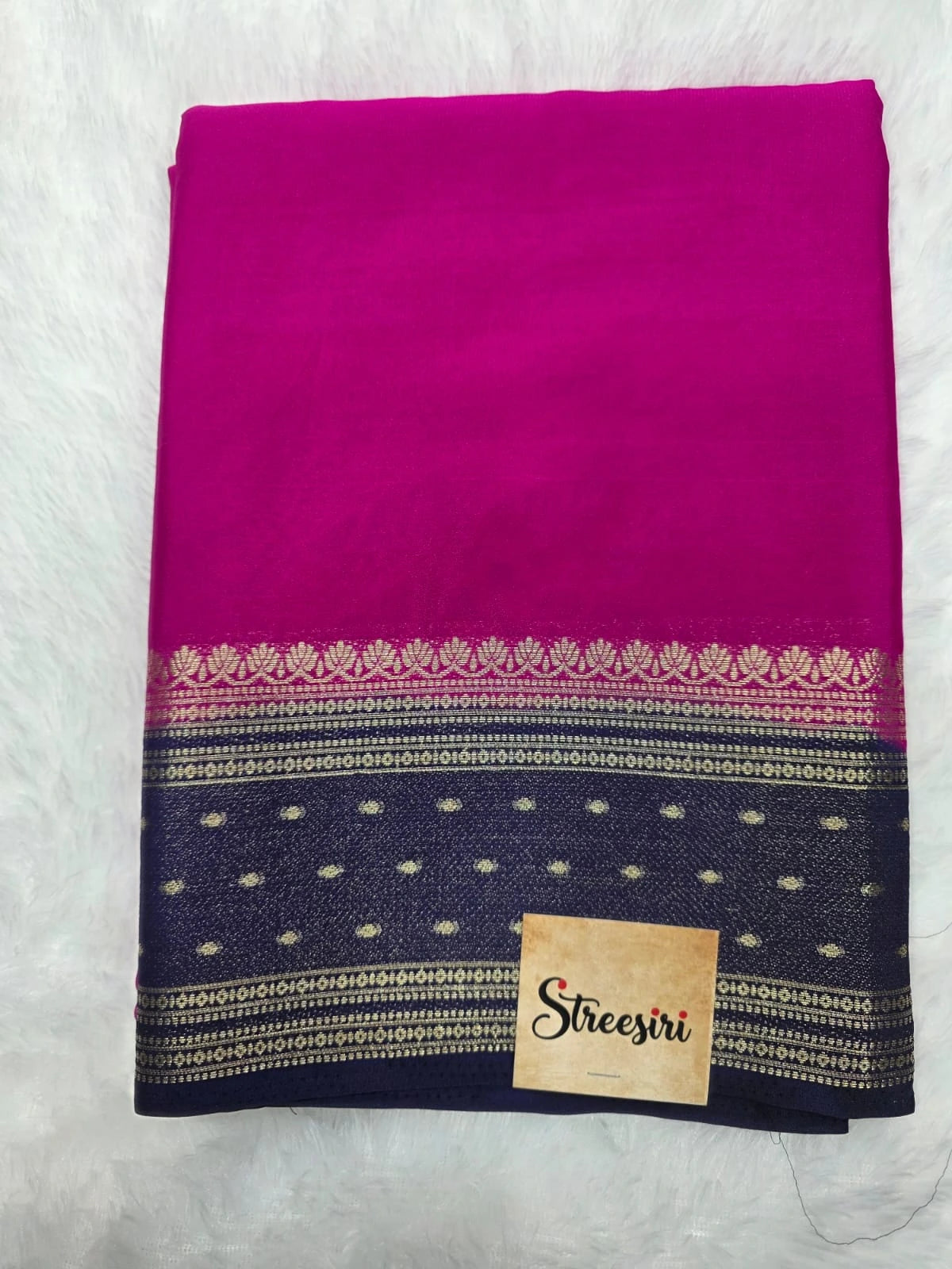 Crepe Butta -  Pink Navy Blue