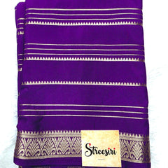 Self Purple Semi Mysore Crepe Silk Saree