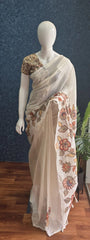 Apliq Kalamkari - Half White