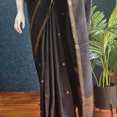 Bentex Border Black Red Semi Silk Saree