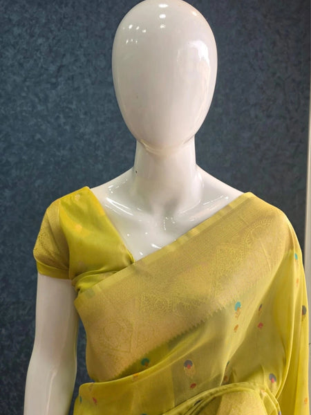 Banarasi Pale Pink Tissue Saree