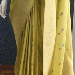 Banarasi Pale Pink Tissue Saree