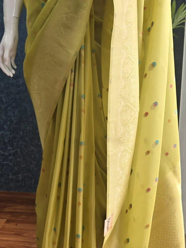 Banarasi Pale Pink Tissue Saree