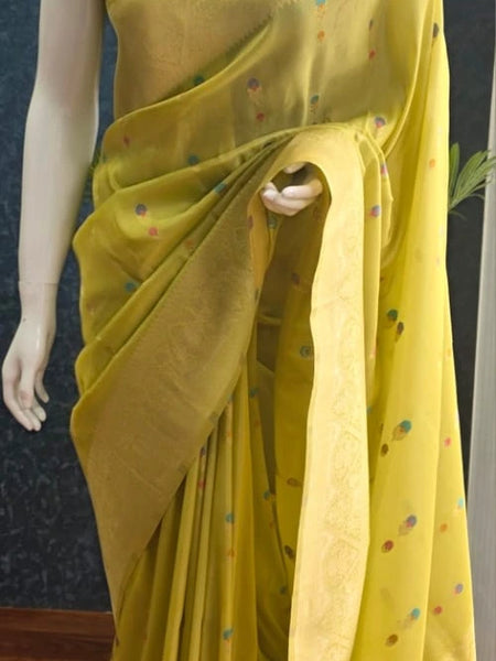 Banarasi Pale Pink Tissue Saree