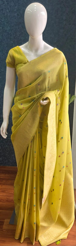 Banarasi Pale Pink Tissue Saree
