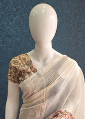 Apliq Kalamkari - Half White