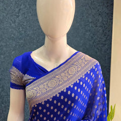 Khaddi Georgette Pure Banarasi Saree