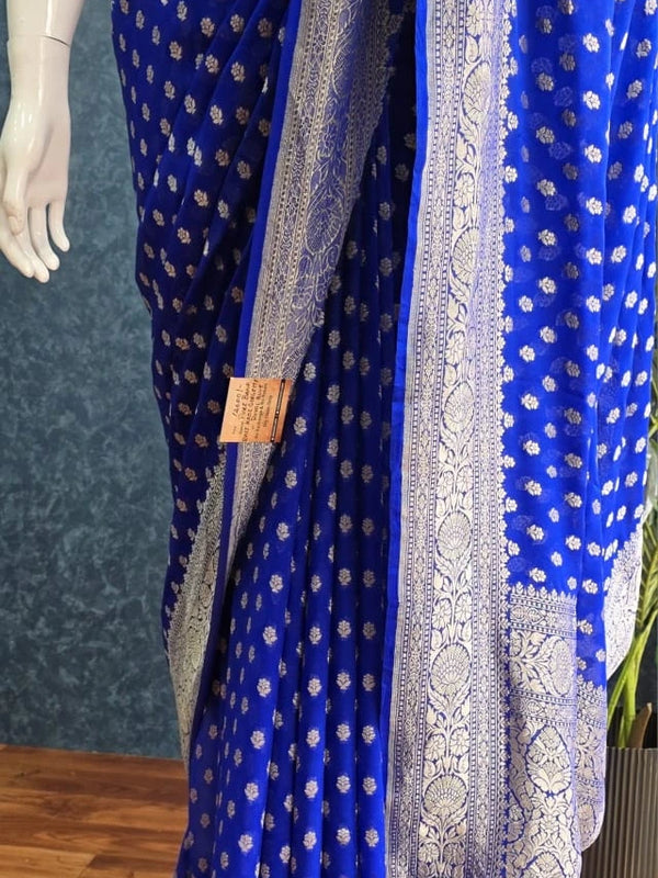 Khaddi Georgette Pure Banarasi Saree
