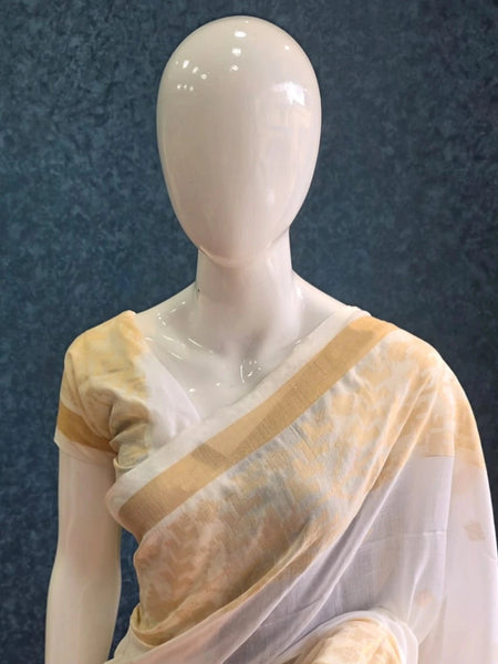 Bengal  White Gold  Cotton Saree