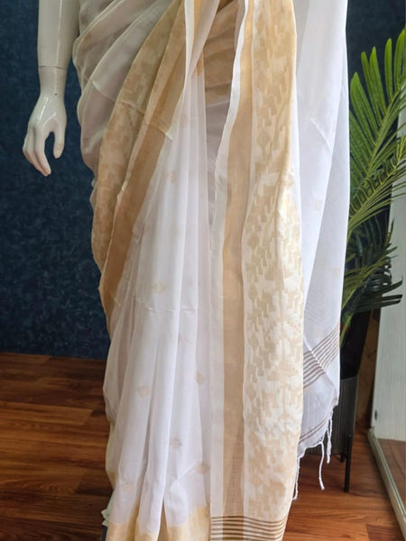Bengal  White Gold  Cotton Saree