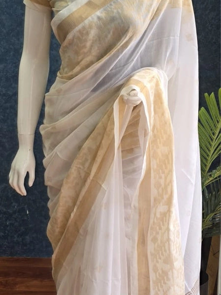 Bengal  White Gold  Cotton Saree