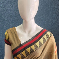 Bengal Grey Black Cotton Saree