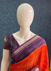 Assam Silk Orange Purple