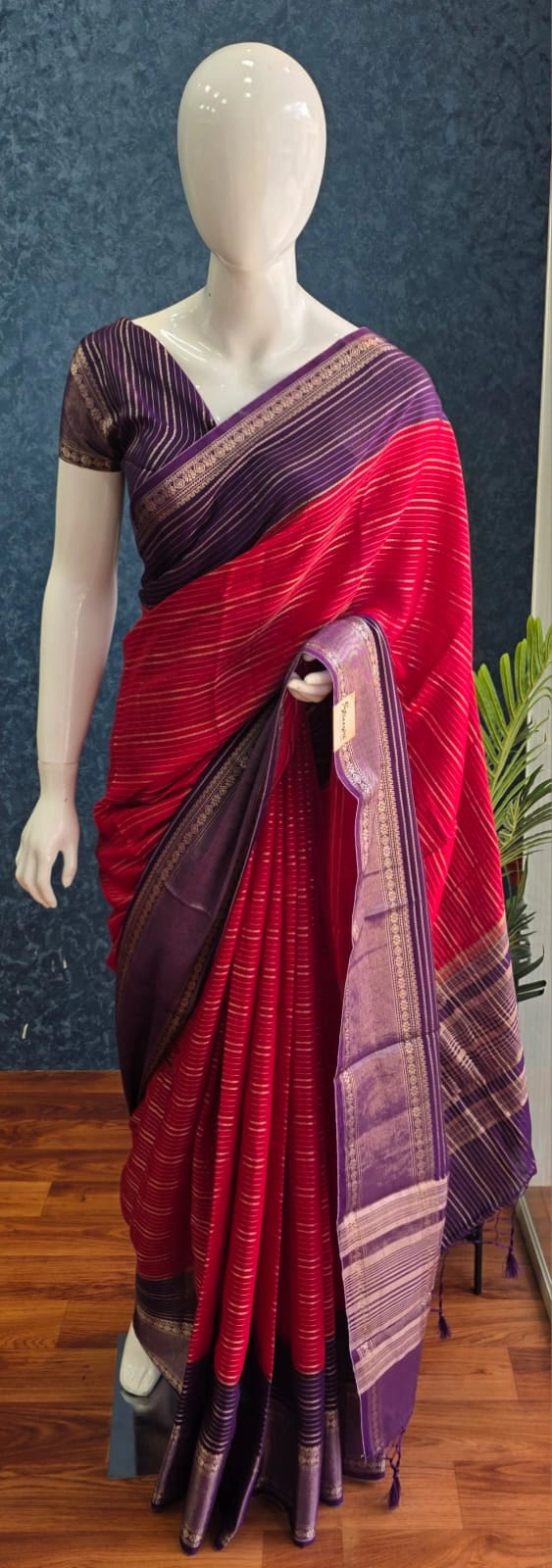 Assam Silk Red Purple