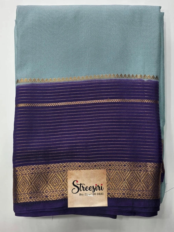 Contrast Semi Crepe Silk Saree