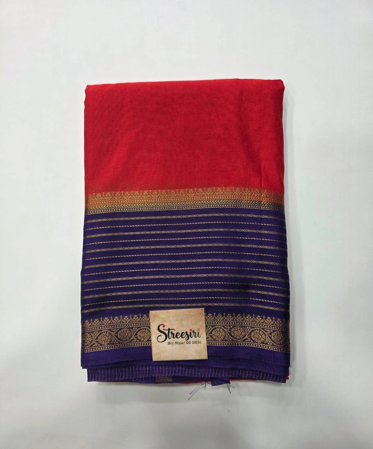 Crepe Silk Plain Red Purple