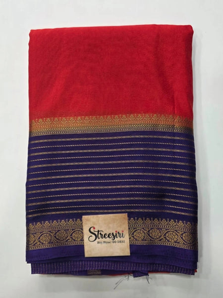 Contrast Semi Crepe Silk Saree