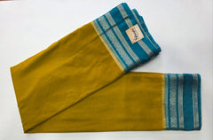 Crepe silk Plain Mustard Ram Green