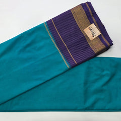 Contrast Green Purple Semi Crepe Silk Saree