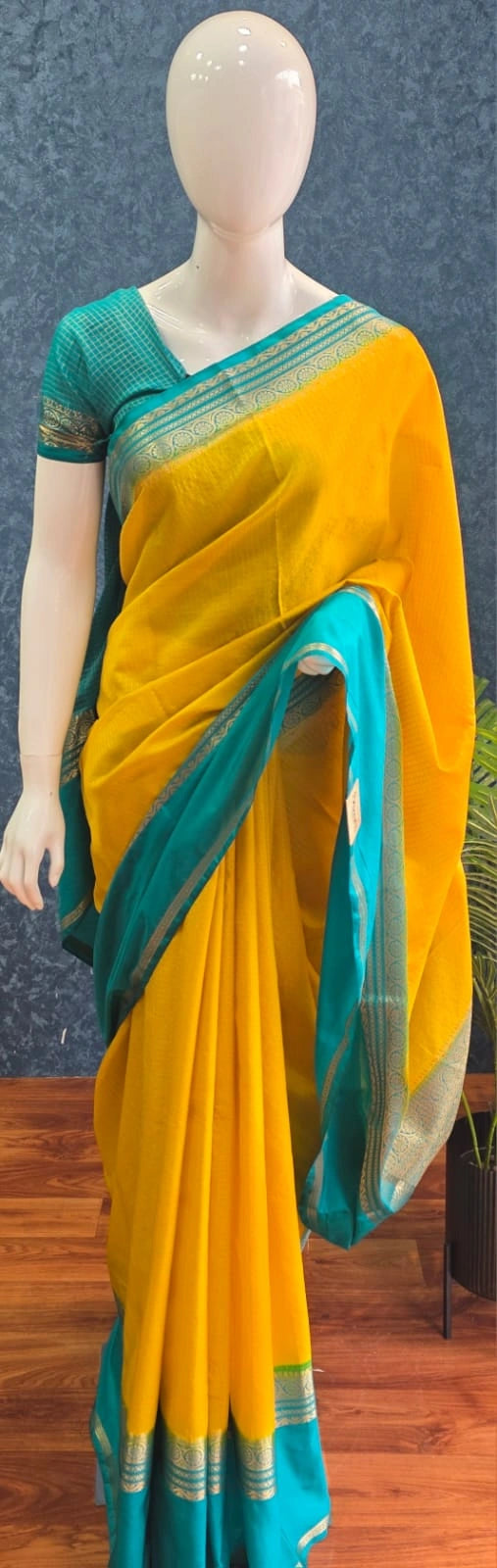 Viscose Chex Yellow Rama Green
