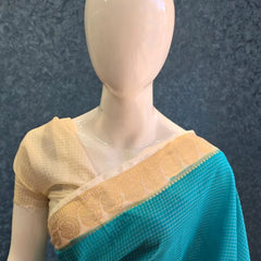 Checks Lavender Maroon Tussar Silk Saree