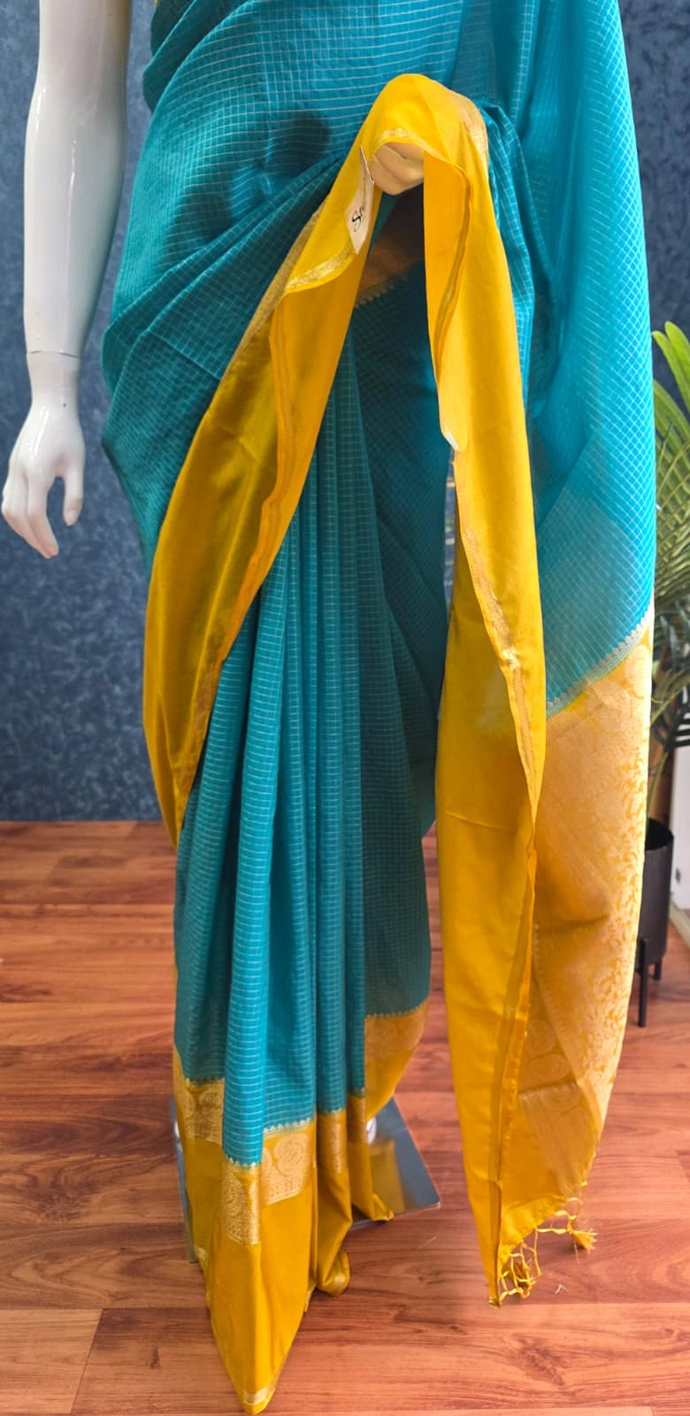 Viscose Chex Rama Green Yellow