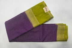Viscose Chex Purple Mehandi Green
