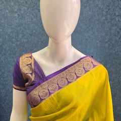Viscose Chex Mustard Purple