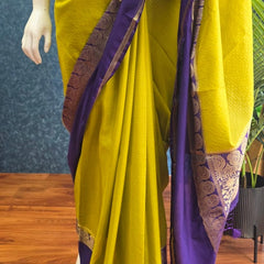 Viscose Chex Mustard Purple