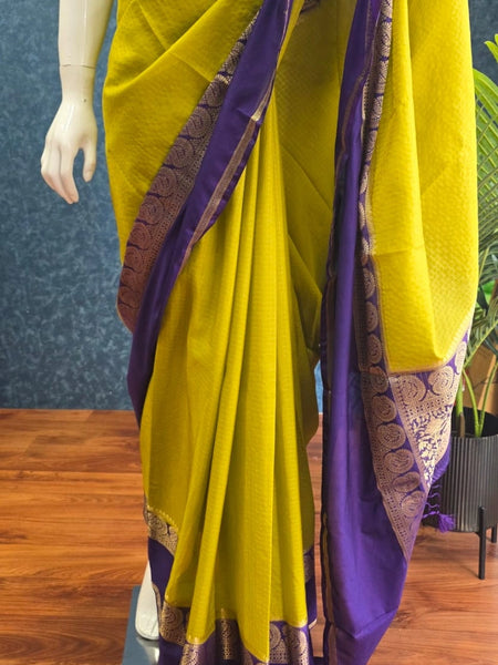Viscose Chex Mustard Purple