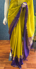 Viscose Chex Mustard Purple