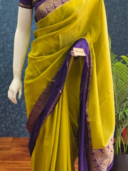 Viscose Chex Mustard Purple
