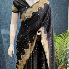 Scallop Border Gorgette Saree