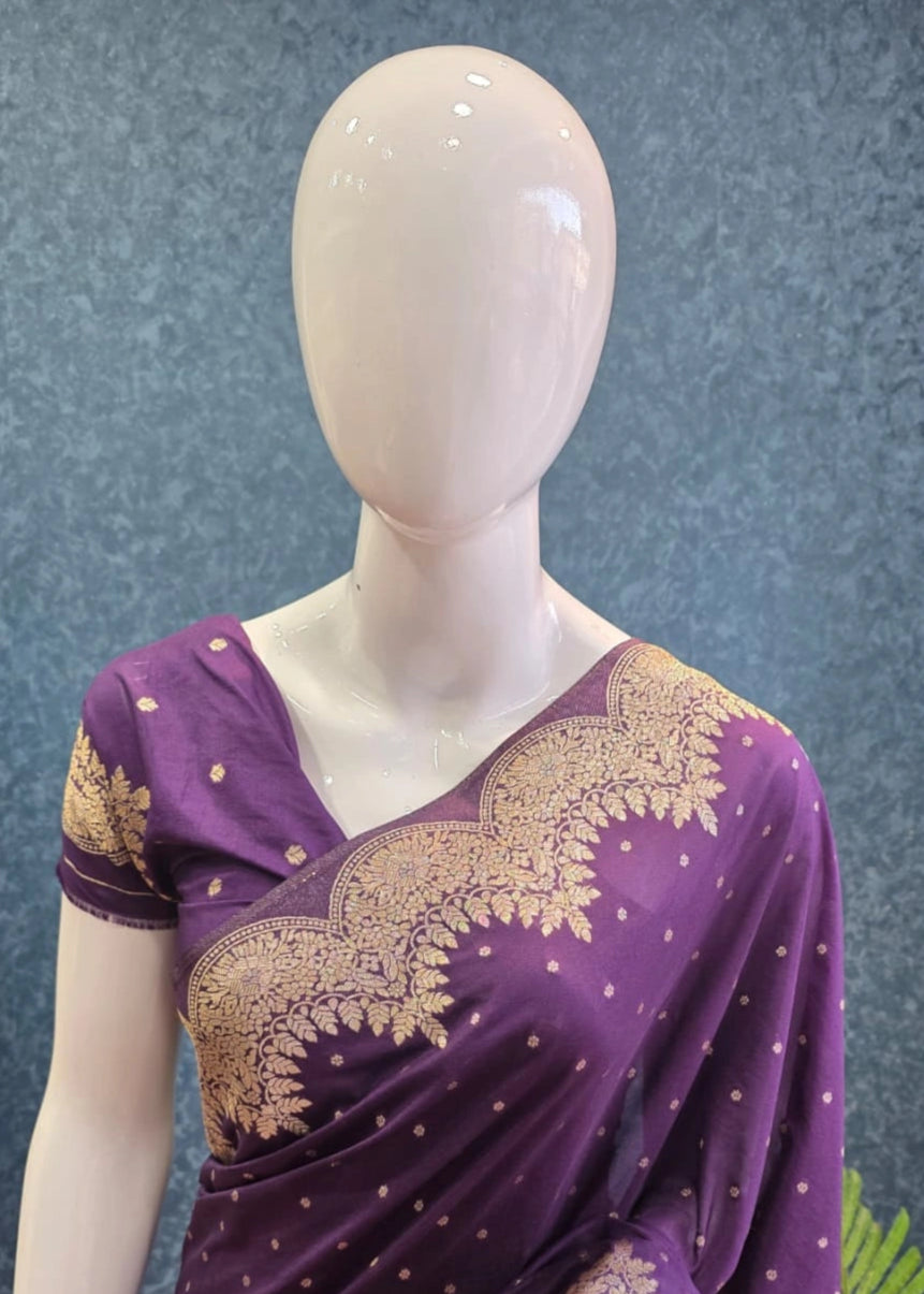 Gorgette Scallop Border Purple