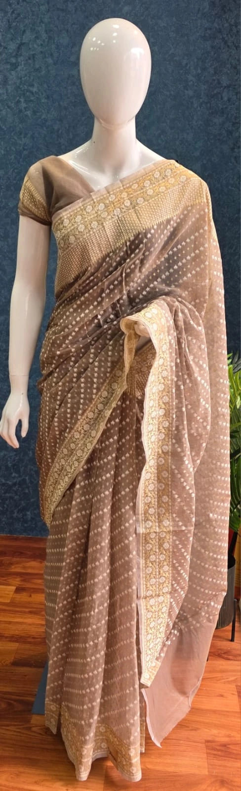 Banarasi Kora - Light Brown
