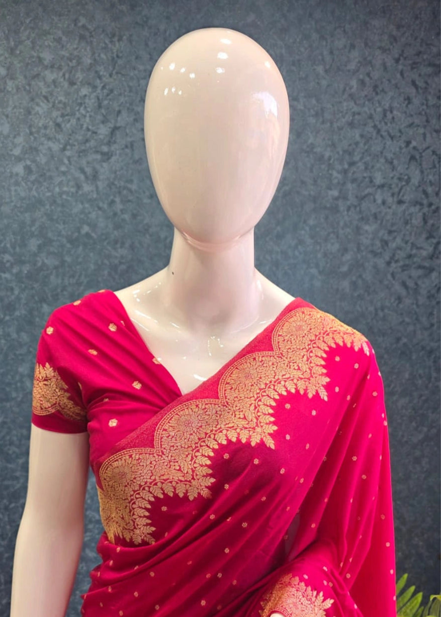 Gorgette Scallop Border Pink