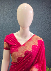 Gorgette Scallop Border Pink