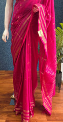 Semi Silk Bentex Border Chex Rani Pink