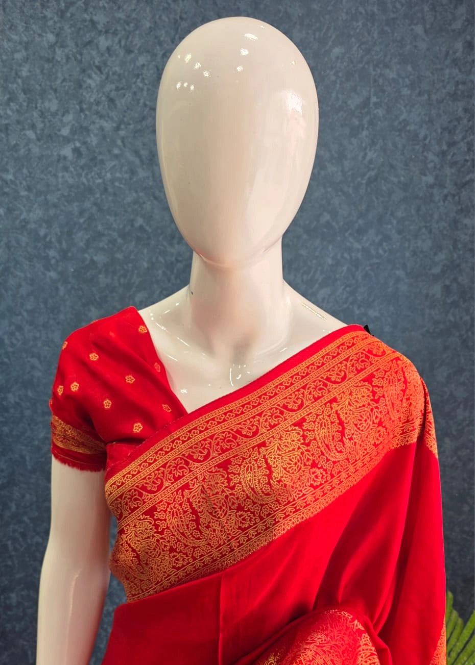 Mushru Silk Red