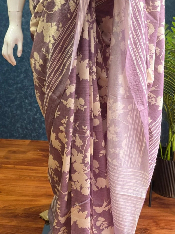 Crushed Tussar Saree