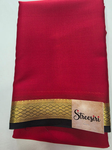 Pure Mysore Crepe Silk Saree Contrast border
