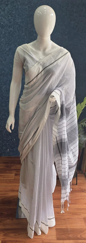 Bengal cotton checks saree