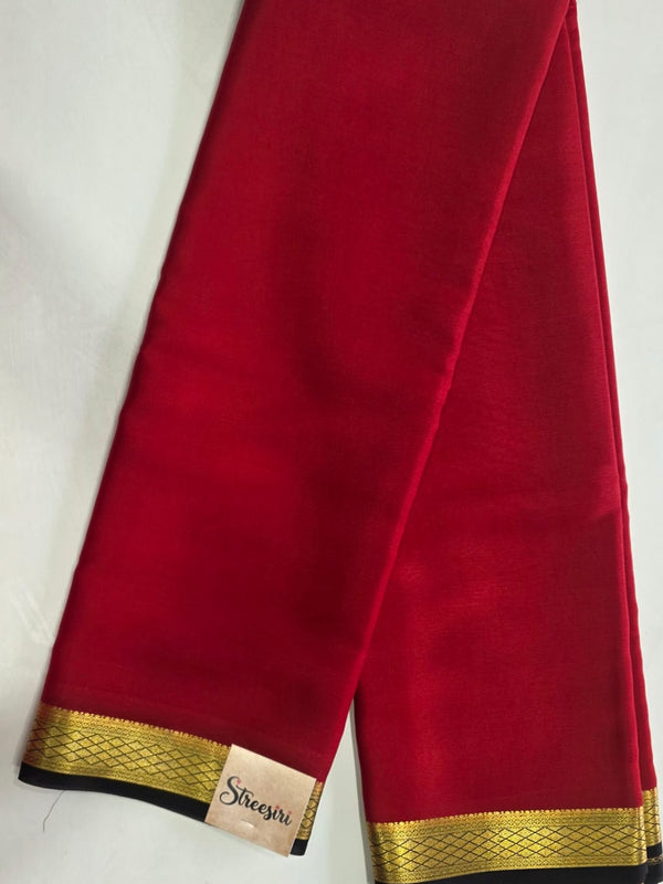 Pure Mysore Crepe Silk Saree Contrast border