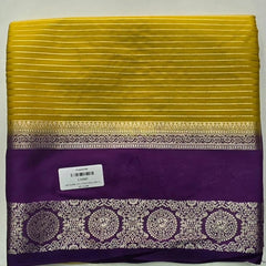Contrast Lines Purple Pink Semi Crepe Silk Saree