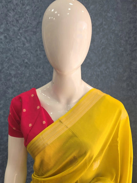 Soft Semi Silk Saree contrast blouse