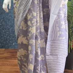 Crushed Tussar Saree