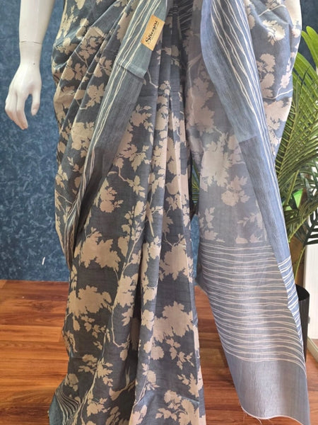 Crushed Tussar Saree