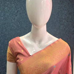Banarasi Pale Pink Tissue Saree