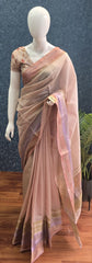 Chanderi Pastel Peach